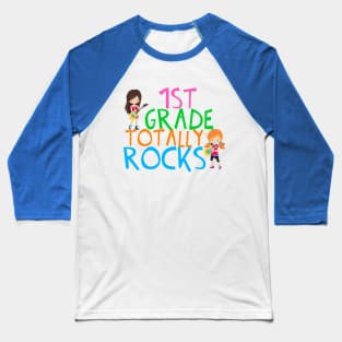 1st Grade Girls Rock Baseball T-Shirt